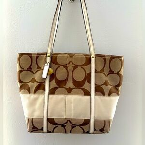 Beautiful tan vintage authentic Coach tote purse
